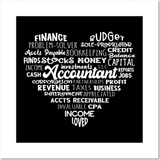 Heart Accountant Word Cloud Posters and Art